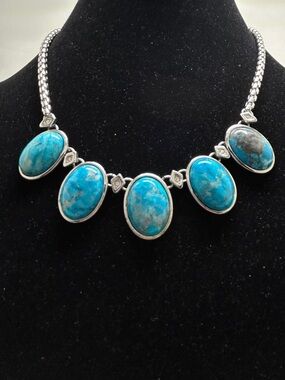 White House Black Matket, Silver And Turquoise Short Necklace